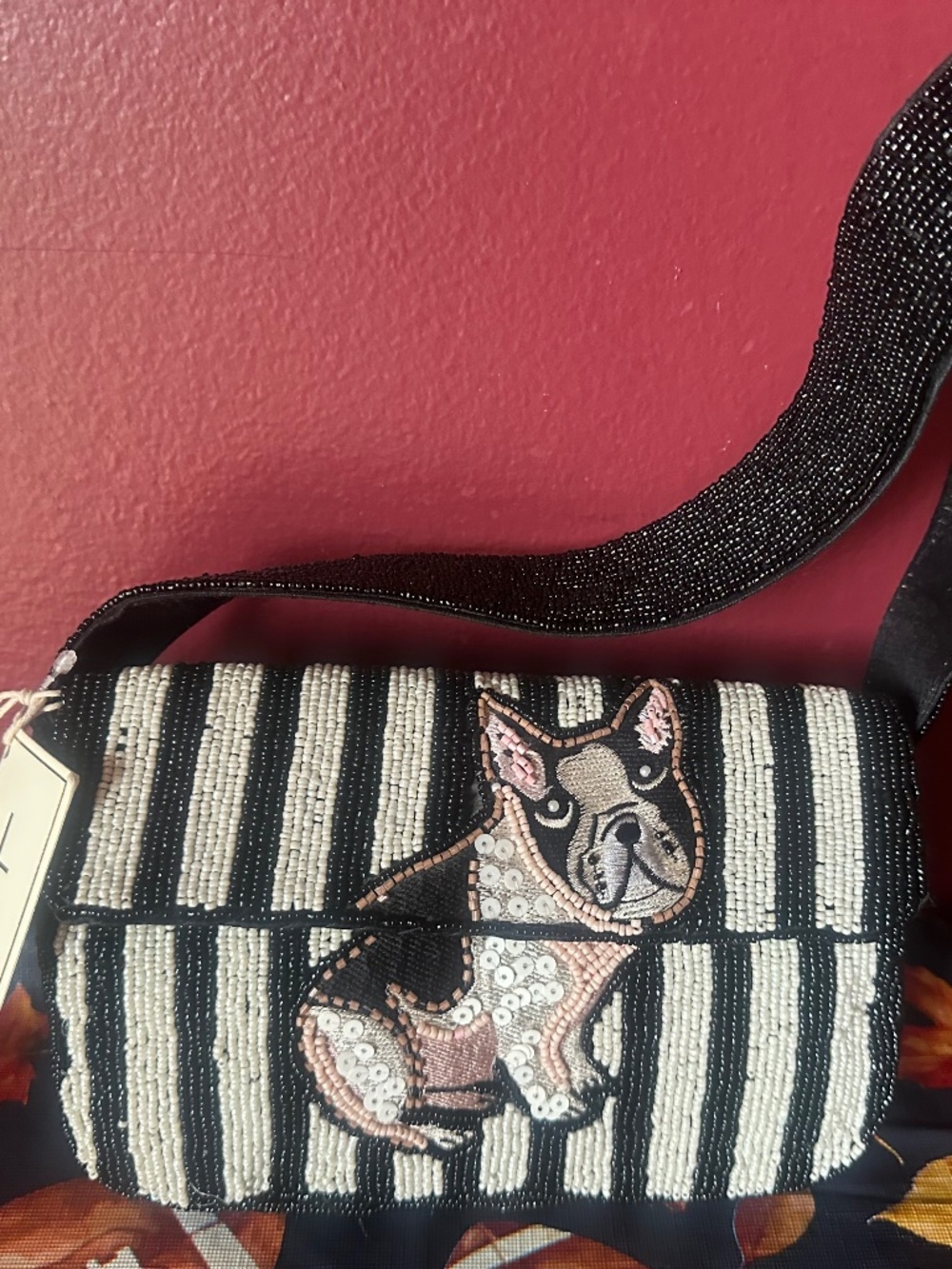 Viral FRENCHIE beaded bag! NWT!
